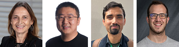 A composite of headshots of Jannick Rolland, Chenliang Xu, Sobhit Singh, and Tal Haring.