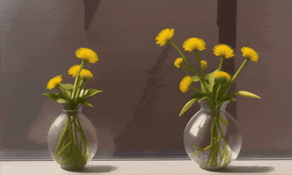 A gif of dandelions growing. 