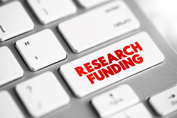 Keyboard with research funding key. 