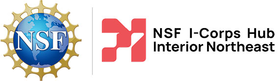 A graphic with the logos for the NSF and the NSF I-Corps Hub Interior Northeast.