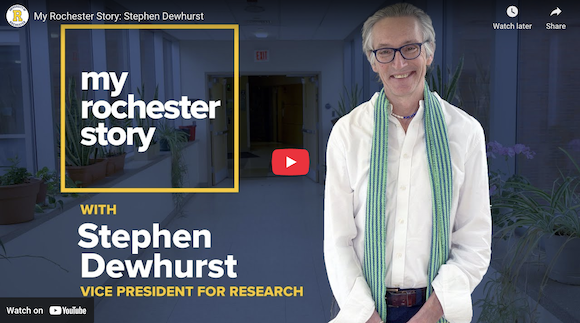 Screenshot of My Rochester Story. Stephen Dewhurst stands in right of frame. 