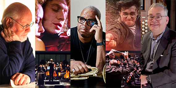 A collage of images of performers that will be featured in the Soundtrax Film Music Festival.
