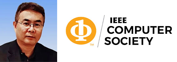A headshot of Jiebo Luo beside the logo for the IEEE Computer Society.