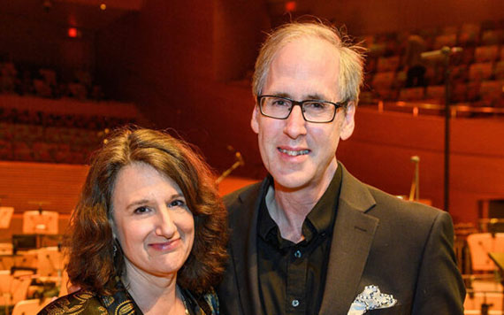 A close-up shot of Joan and Jeff Beal.