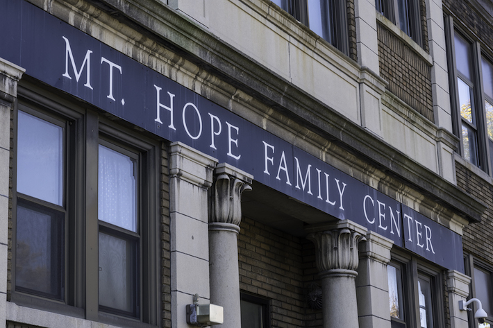Exterior of Mt. Hope Family Center building. 