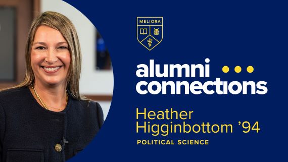Screenshot of alumni connections video featuring Heather Higginbottom