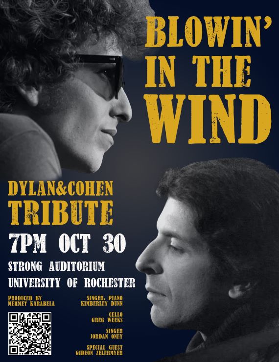 Poster for Blowin' In The Wind Dylan and Cohen tribute concert