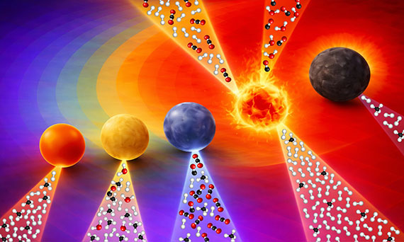 A colorful illustration of the evolution of carburization (depicted by the spheres) under kinetic control (illustrated by the surface contours).