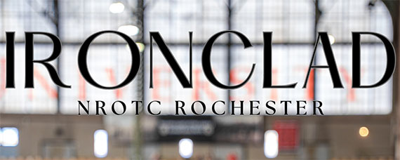 A graphic that says "Ironclad NROTC Rochester" against windows.