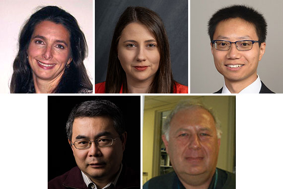 A composite of five headshots of faculty.