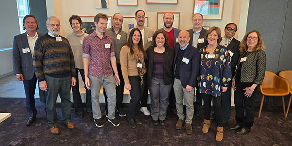 A group photo of the members of the Hajim School National Council posing with Dean Wendi Heinzelman.