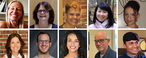 A composite of 10 headshots of Hajim School staff celebrating length of service milestones.