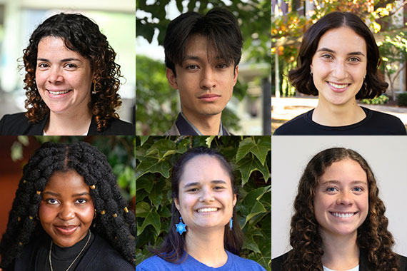 A composite of six headshots of students and faculty who won RES awards.