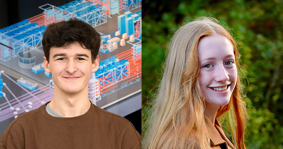A composite of two headshots of Fulbright award winners.