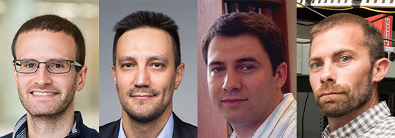 A composite of three headshots of Aaron Bauer, Selcuk Kose, Zeljko Ignjatovic, and Nick Vamivakas.