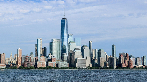 The skyline of New York City.