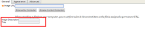 Screenshot of where to add alt text in Blackboard.