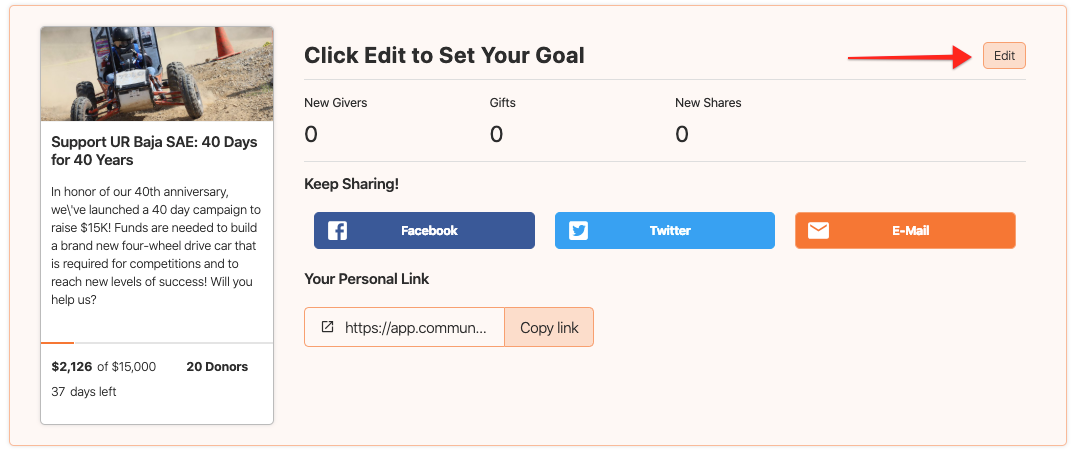 become a champion admin dashboard page with settings