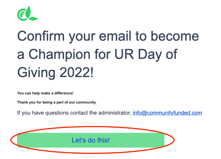 Confirm your email screenshot