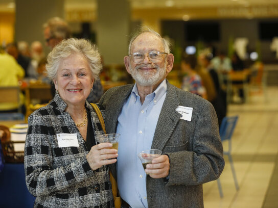 A couple posing for the camera