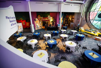 tables set up in the museum of play