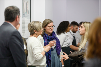Candid shot of people mingling