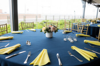 A photo of one of the tables set for the George Eastman Circle Family Celebration, held April 30, 2023, within Washington, DC.