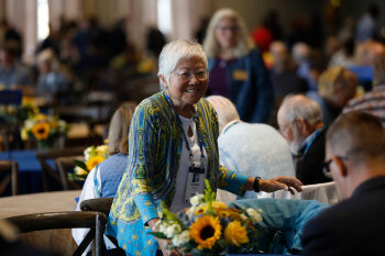 Women smiling in audience