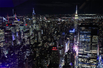 NYC at night taking from high above the city