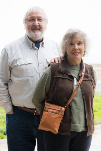 A man and woman pose for a photo at the George Eastman Circle Family Celebration, held April 30, 2023, within Washington, DC.