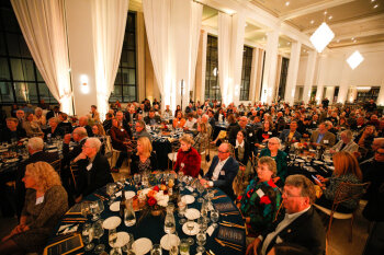 An overhead view of the George Eastman Circle Annual Member Dinner.