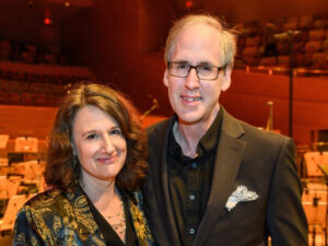 Joan Beal ’84E and Emmy-winning composer Jeff Beal ’85E photo