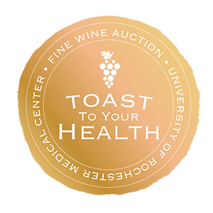 Toast to Your Health fine wine auction stamp logo