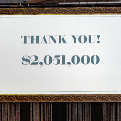 A sign that says "Thank you! $2,051,000"