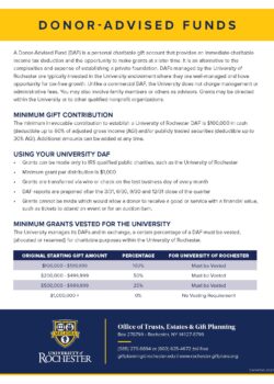Donor advised funds slip-sheet