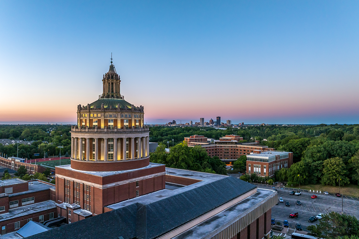University of Rochester’s River Campus including Rush Rhees Library, Wilson Commons Downtown Rochester