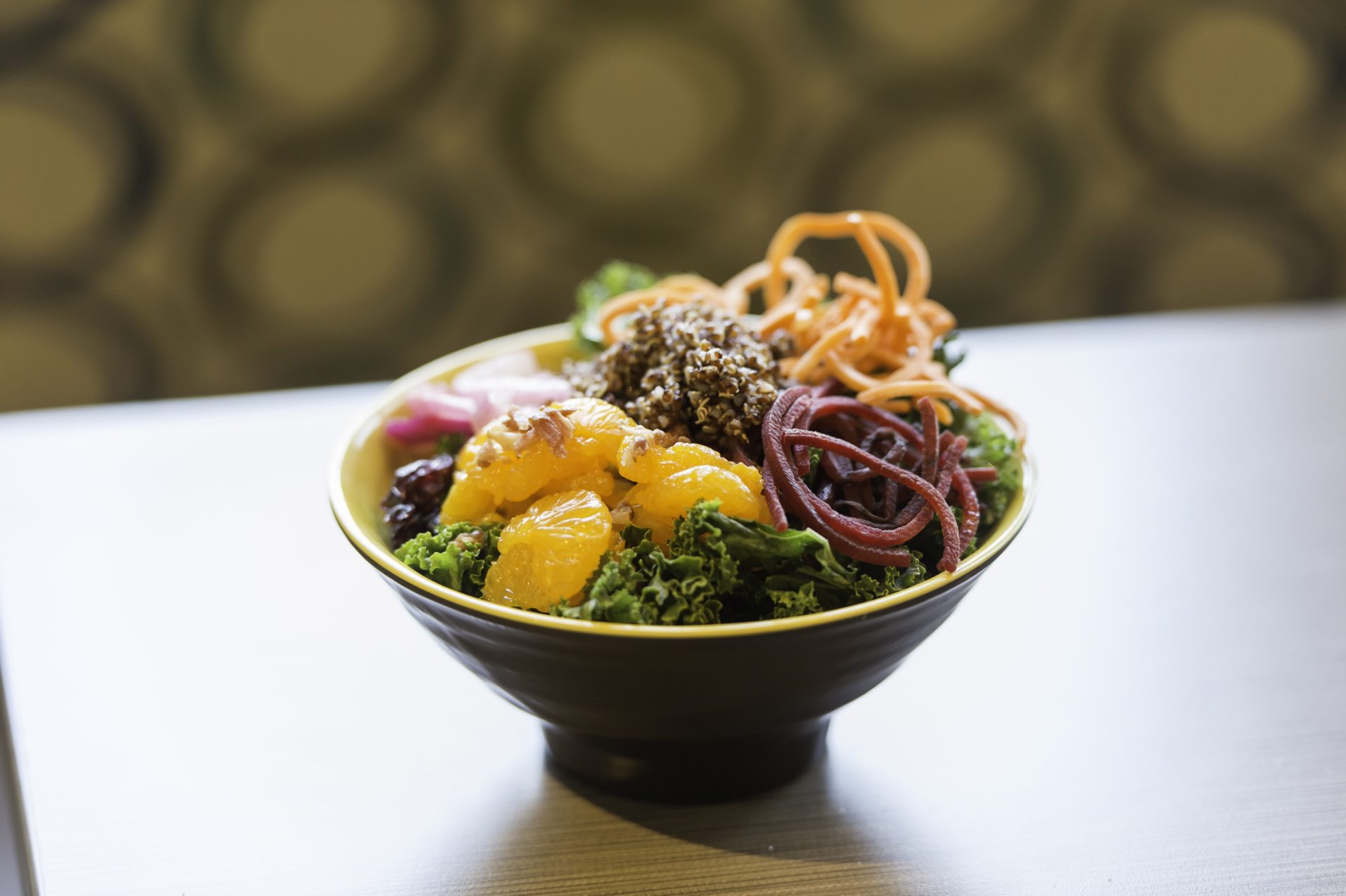 Healthy fruit and vegetable bowl prepared by the University of Rochester's Dining Services