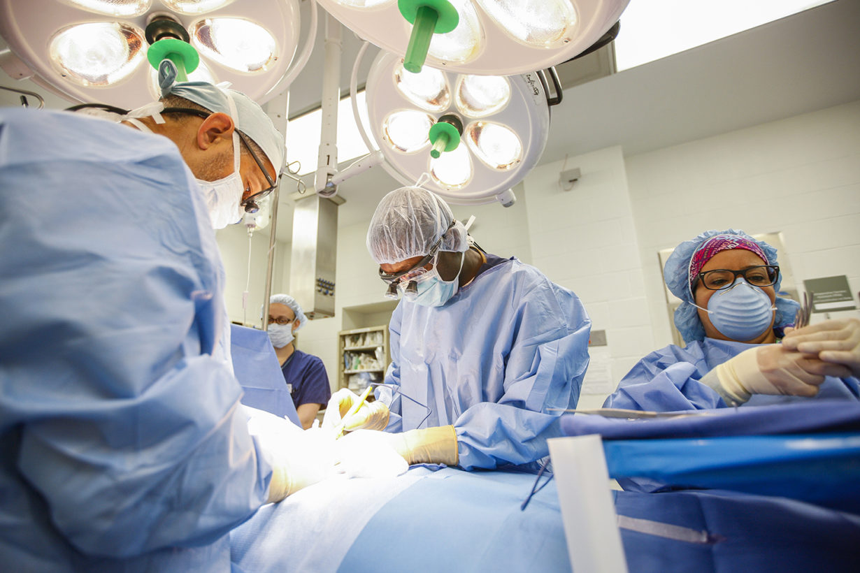 medical team performs surgery at the University of Rochester Medical Center