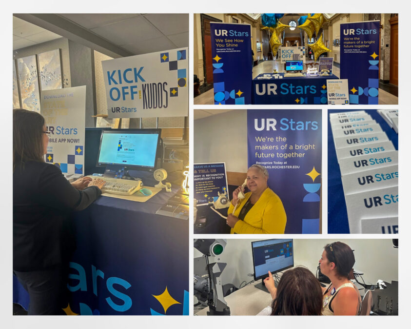 UR Stars event promotional banners postcards. 