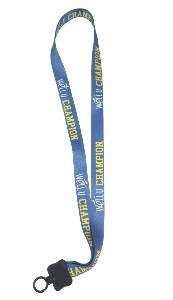 Well-U lanyard with the print 'Well-U CHAMPION" on it.