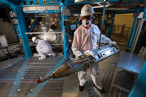 Technicians in laser lab