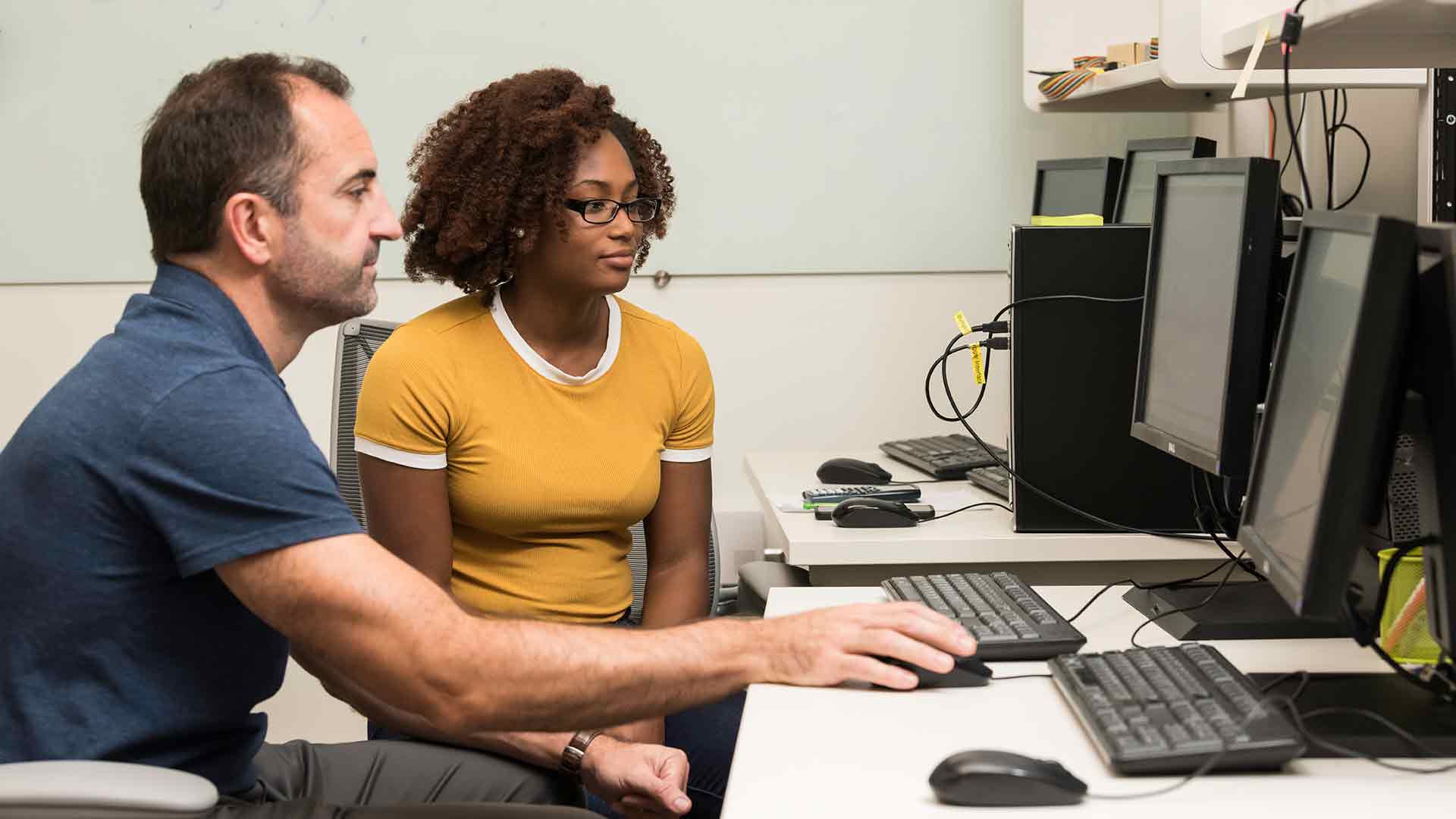 Student in lab