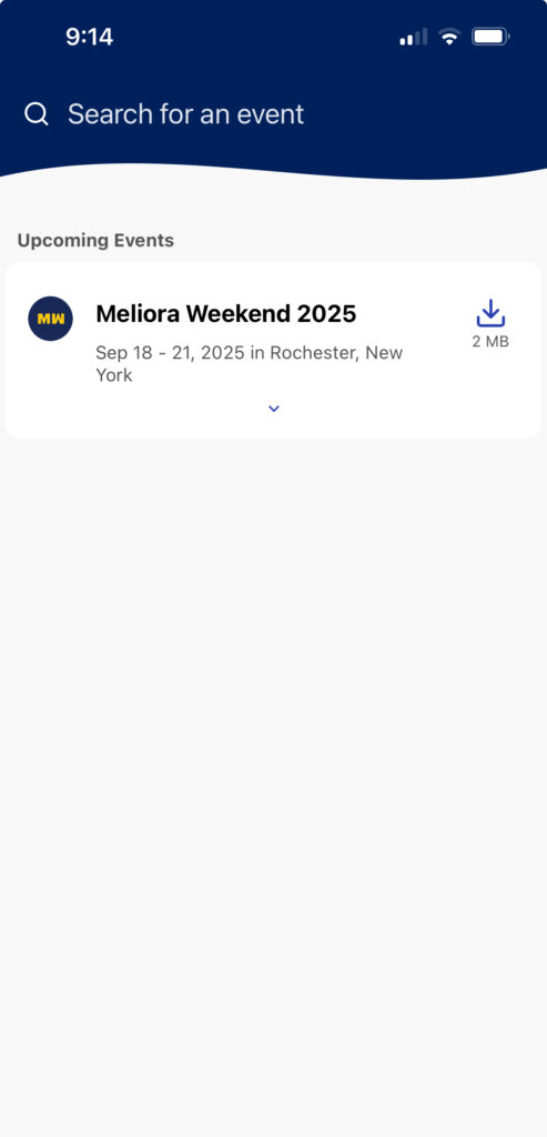 meliora weekend mobile app download screen screenshot