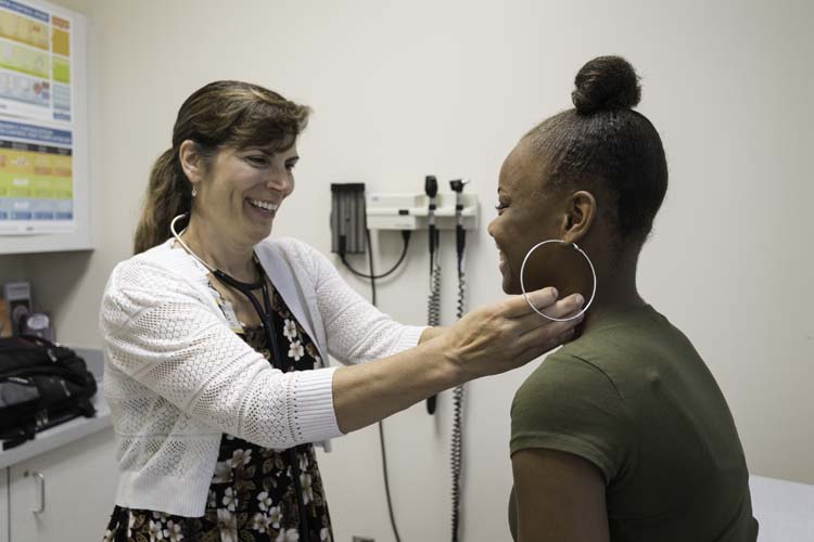 Practitioners from the school of Nursing provide basic health care to students at East