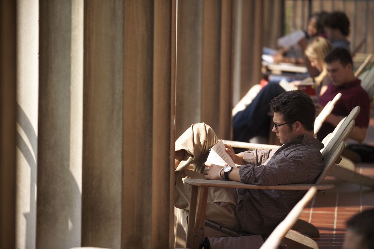 students in balcony