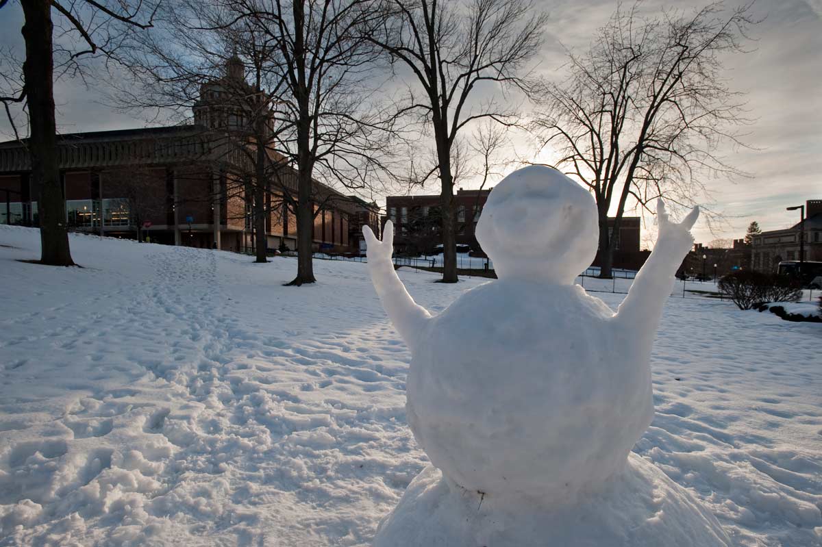 snowman on the quad