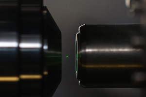 nanodiamond particle levitating between two diamonds