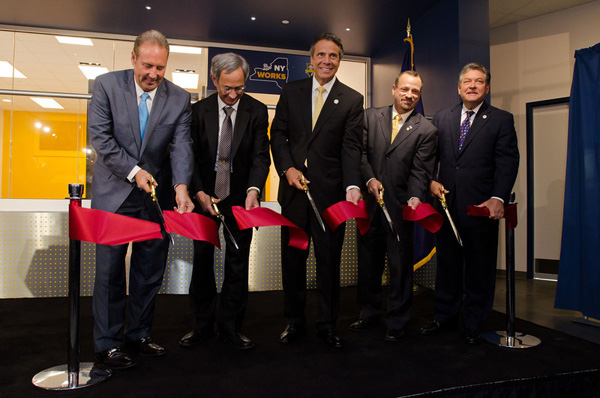 blue-gene-ribbon-cutting University, state, and local officials cut the ribbon at the Blue Gene computing facility