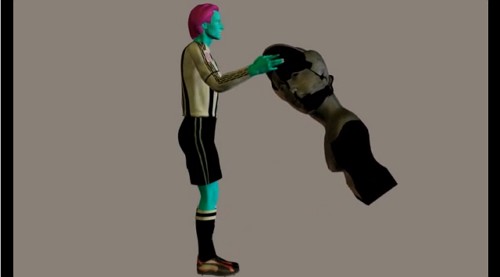 Feature image graphic of man in referee outfit, picking up statue