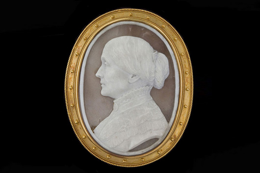 a cameo with an image of Susan B. Anthony.